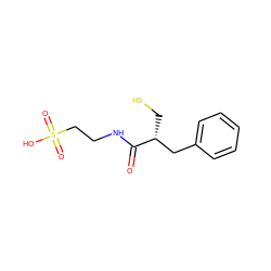 O=C(NCCS(=O)(=O)O)[C@H](CS)Cc1ccccc1 ZINC000005493112