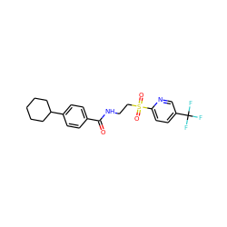 O=C(NCCS(=O)(=O)c1ccc(C(F)(F)F)cn1)c1ccc(C2CCCCC2)cc1 ZINC000045357422