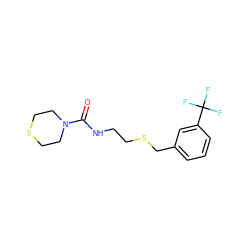 O=C(NCCSCc1cccc(C(F)(F)F)c1)N1CCSCC1 ZINC000002143899