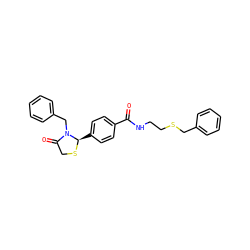 O=C(NCCSCc1ccccc1)c1ccc([C@H]2SCC(=O)N2Cc2ccccc2)cc1 ZINC000008680280