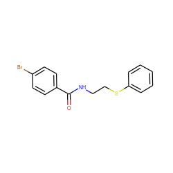 O=C(NCCSc1ccccc1)c1ccc(Br)cc1 ZINC000002986903