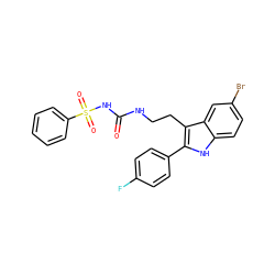 O=C(NCCc1c(-c2ccc(F)cc2)[nH]c2ccc(Br)cc12)NS(=O)(=O)c1ccccc1 ZINC000029041490