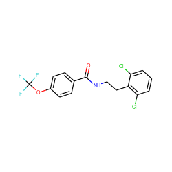 O=C(NCCc1c(Cl)cccc1Cl)c1ccc(OC(F)(F)F)cc1 ZINC000029040580