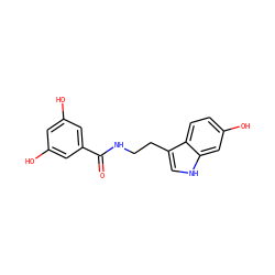 O=C(NCCc1c[nH]c2cc(O)ccc12)c1cc(O)cc(O)c1 ZINC000096790721