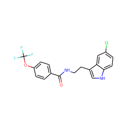 O=C(NCCc1c[nH]c2ccc(Cl)cc12)c1ccc(OC(F)(F)F)cc1 ZINC000029040568