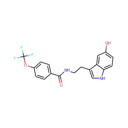 O=C(NCCc1c[nH]c2ccc(O)cc12)c1ccc(OC(F)(F)F)cc1 ZINC000029040554