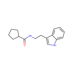 O=C(NCCc1c[nH]c2ccccc12)C1CCCC1 ZINC000013781797