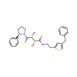 O=C(NCCc1cc(Cc2ccccc2)cs1)[C@H](O)[C@@H](O)C(=O)N1CCC[C@@H]1c1ccccc1 ZINC000045389633