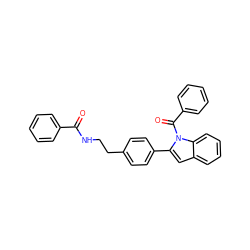 O=C(NCCc1ccc(-c2cc3ccccc3n2C(=O)c2ccccc2)cc1)c1ccccc1 ZINC000028822995