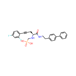 O=C(NCCc1ccc(-c2ccccc2)cc1)[C@H](CC#Cc1ccc(F)cc1F)NCP(=O)(O)O ZINC000013779386