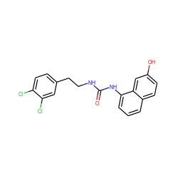 O=C(NCCc1ccc(Cl)c(Cl)c1)Nc1cccc2ccc(O)cc12 ZINC000013589068