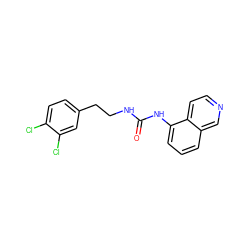 O=C(NCCc1ccc(Cl)c(Cl)c1)Nc1cccc2cnccc12 ZINC000026820737