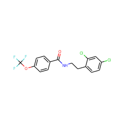 O=C(NCCc1ccc(Cl)cc1Cl)c1ccc(OC(F)(F)F)cc1 ZINC000029040594