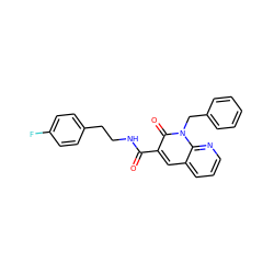 O=C(NCCc1ccc(F)cc1)c1cc2cccnc2n(Cc2ccccc2)c1=O ZINC000040876995