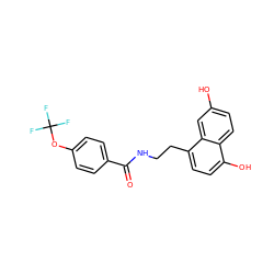 O=C(NCCc1ccc(O)c2ccc(O)cc12)c1ccc(OC(F)(F)F)cc1 ZINC000029040734