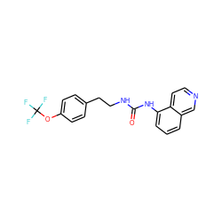 O=C(NCCc1ccc(OC(F)(F)F)cc1)Nc1cccc2cnccc12 ZINC000026831947