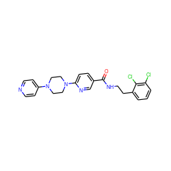 O=C(NCCc1cccc(Cl)c1Cl)c1ccc(N2CCN(c3ccncc3)CC2)nc1 ZINC000045167684