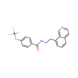 O=C(NCCc1cccc2ccncc12)c1ccc(OC(F)(F)F)cc1 ZINC000029040708