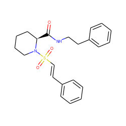 O=C(NCCc1ccccc1)[C@@H]1CCCCN1S(=O)(=O)/C=C/c1ccccc1 ZINC000013441905