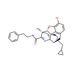 O=C(NCCc1ccccc1)C1=N[C@@]23CC[C@]1(O)[C@@H]1Oc4c(O)ccc5c4[C@@]12CCN(CC1CC1)[C@H]3C5 ZINC000299822172