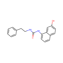 O=C(NCCc1ccccc1)Nc1cccc2ccc(O)cc12 ZINC000013589067