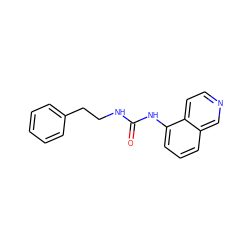 O=C(NCCc1ccccc1)Nc1cccc2cnccc12 ZINC000026820309