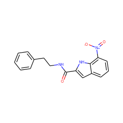 O=C(NCCc1ccccc1)c1cc2cccc([N+](=O)[O-])c2[nH]1 ZINC000000171580