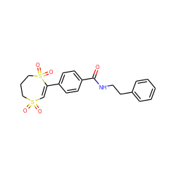 O=C(NCCc1ccccc1)c1ccc(C2=CS(=O)(=O)CCCS2(=O)=O)cc1 ZINC001772635491