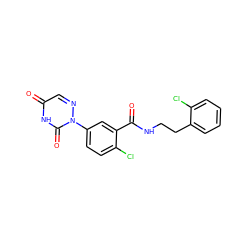 O=C(NCCc1ccccc1Cl)c1cc(-n2ncc(=O)[nH]c2=O)ccc1Cl ZINC000003816153