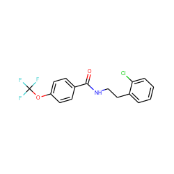 O=C(NCCc1ccccc1Cl)c1ccc(OC(F)(F)F)cc1 ZINC000029040586