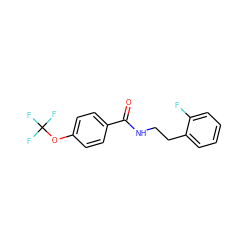 O=C(NCCc1ccccc1F)c1ccc(OC(F)(F)F)cc1 ZINC000007545288