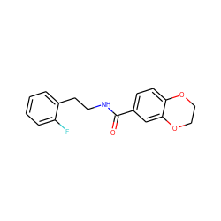 O=C(NCCc1ccccc1F)c1ccc2c(c1)OCCO2 ZINC000007987851