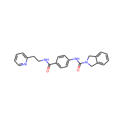 O=C(NCCc1ccccn1)c1ccc(NC(=O)N2Cc3ccccc3C2)cc1 ZINC000166664595