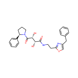 O=C(NCCc1nc(Cc2ccccc2)co1)[C@H](O)[C@@H](O)C(=O)N1CCC[C@@H]1c1ccccc1 ZINC000045384389