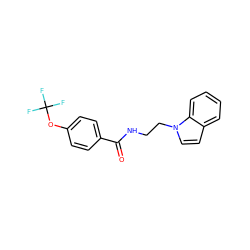 O=C(NCCn1ccc2ccccc21)c1ccc(OC(F)(F)F)cc1 ZINC000029040716