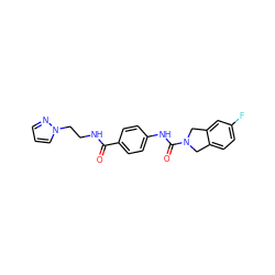 O=C(NCCn1cccn1)c1ccc(NC(=O)N2Cc3ccc(F)cc3C2)cc1 ZINC000167861016