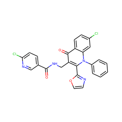 O=C(NCc1c(-c2ncco2)n(-c2ccccc2)c2cc(Cl)ccc2c1=O)c1ccc(Cl)nc1 ZINC000096170094