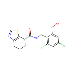 O=C(NCc1c(Cl)cc(Cl)cc1CO)[C@@H]1CCCc2ncsc21 ZINC000220887770