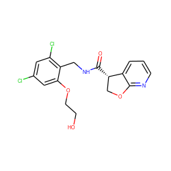 O=C(NCc1c(Cl)cc(Cl)cc1OCCO)[C@H]1COc2ncccc21 ZINC000205620738