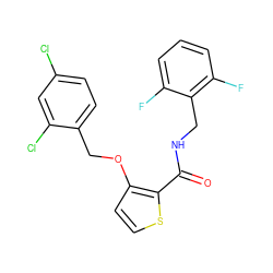 O=C(NCc1c(F)cccc1F)c1sccc1OCc1ccc(Cl)cc1Cl ZINC000210407776