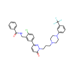 O=C(NCc1cc(-c2ccc(=O)n(CCCN3CCN(c4cccc(C(F)(F)F)c4)CC3)n2)ccc1Cl)c1ccccc1 ZINC000053295663