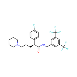 O=C(NCc1cc(C(F)(F)F)cc(C(F)(F)F)c1)[C@@H](CCCN1CCCCC1)c1ccc(F)cc1 ZINC000034804202