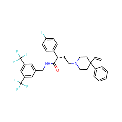 O=C(NCc1cc(C(F)(F)F)cc(C(F)(F)F)c1)[C@@H](CCN1CCC2(C=Cc3ccccc32)CC1)c1ccc(F)cc1 ZINC000034804262