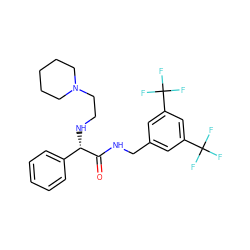 O=C(NCc1cc(C(F)(F)F)cc(C(F)(F)F)c1)[C@@H](NCCN1CCCCC1)c1ccccc1 ZINC000034804130