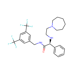 O=C(NCc1cc(C(F)(F)F)cc(C(F)(F)F)c1)[C@@H](NCCN1CCCCCC1)c1ccccc1 ZINC000034804143