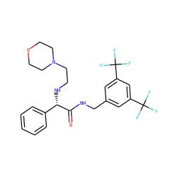 O=C(NCc1cc(C(F)(F)F)cc(C(F)(F)F)c1)[C@@H](NCCN1CCOCC1)c1ccccc1 ZINC000034804184