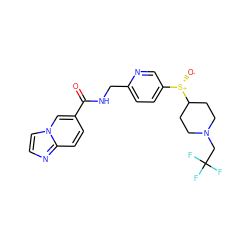 O=C(NCc1ccc([S@+]([O-])C2CCN(CC(F)(F)F)CC2)cn1)c1ccc2nccn2c1 ZINC001772583201