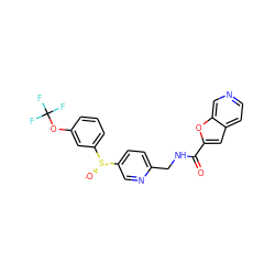 O=C(NCc1ccc([S@+]([O-])c2cccc(OC(F)(F)F)c2)cn1)c1cc2ccncc2o1 ZINC000223404101