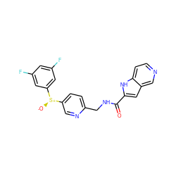 O=C(NCc1ccc([S@@+]([O-])c2cc(F)cc(F)c2)cn1)c1cc2cnccc2[nH]1 ZINC000223403983