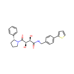 O=C(NCc1ccc(-c2cccs2)cc1)[C@H](O)[C@@H](O)C(=O)N1CCC[C@@H]1c1ccccc1 ZINC000071334257